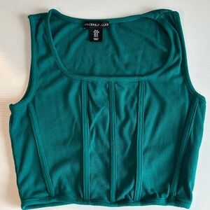 Sincerely Jules Emerald Ribbed Crop Top
